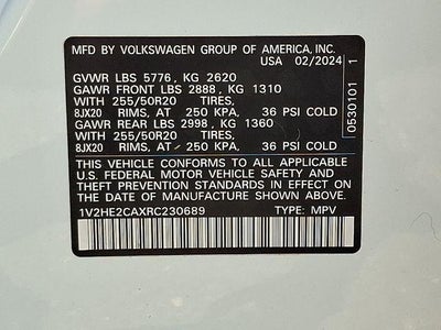 2024 Volkswagen Atlas Cross Sport 2.0T SE w/Technology