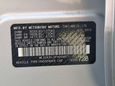2015 Mitsubishi Mirage DE